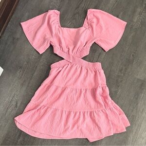 Pink Short Sleeve Dress